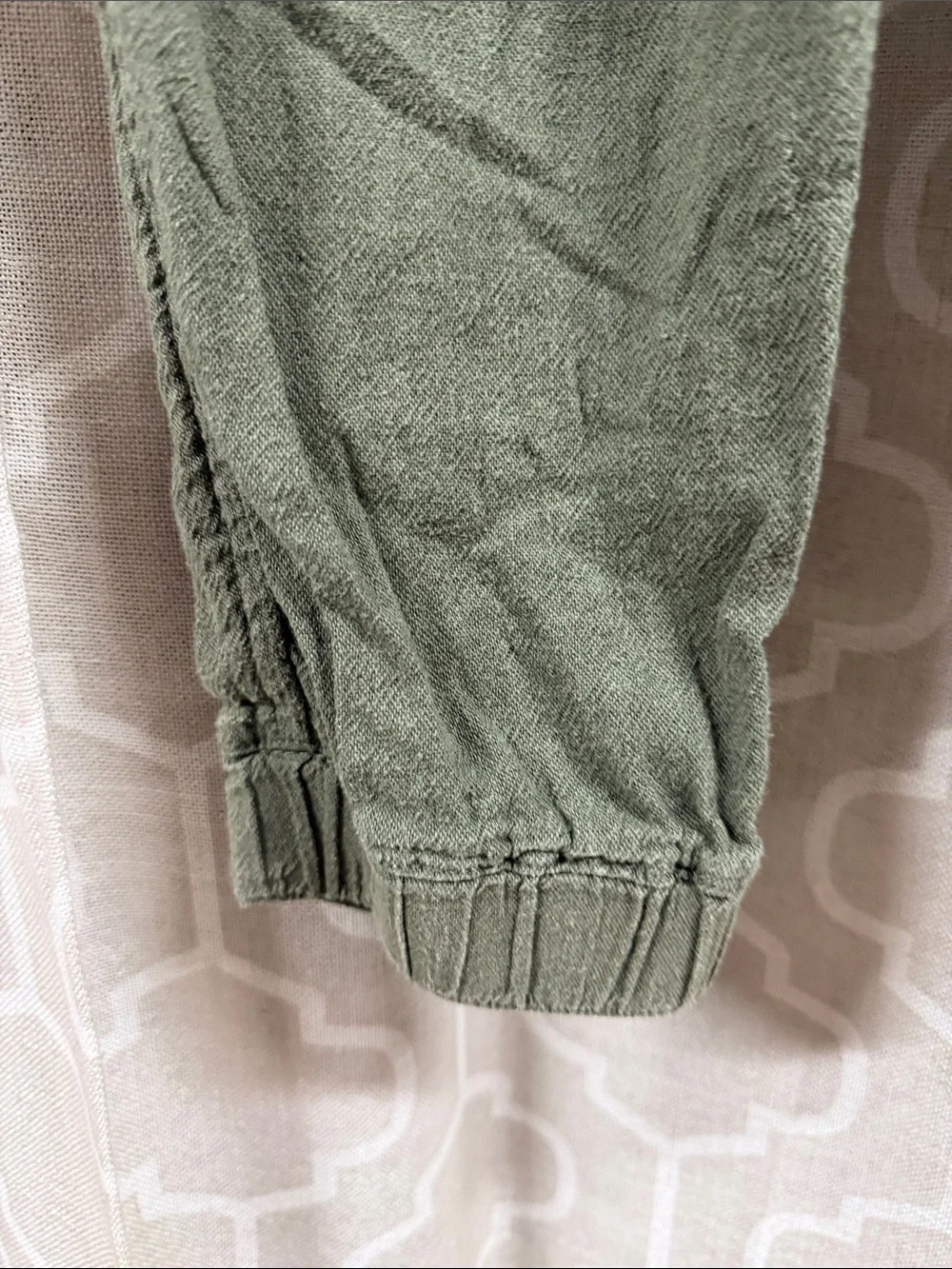 Hollister ultra high rise Olive green Drawstring Jogger Pants linen blend